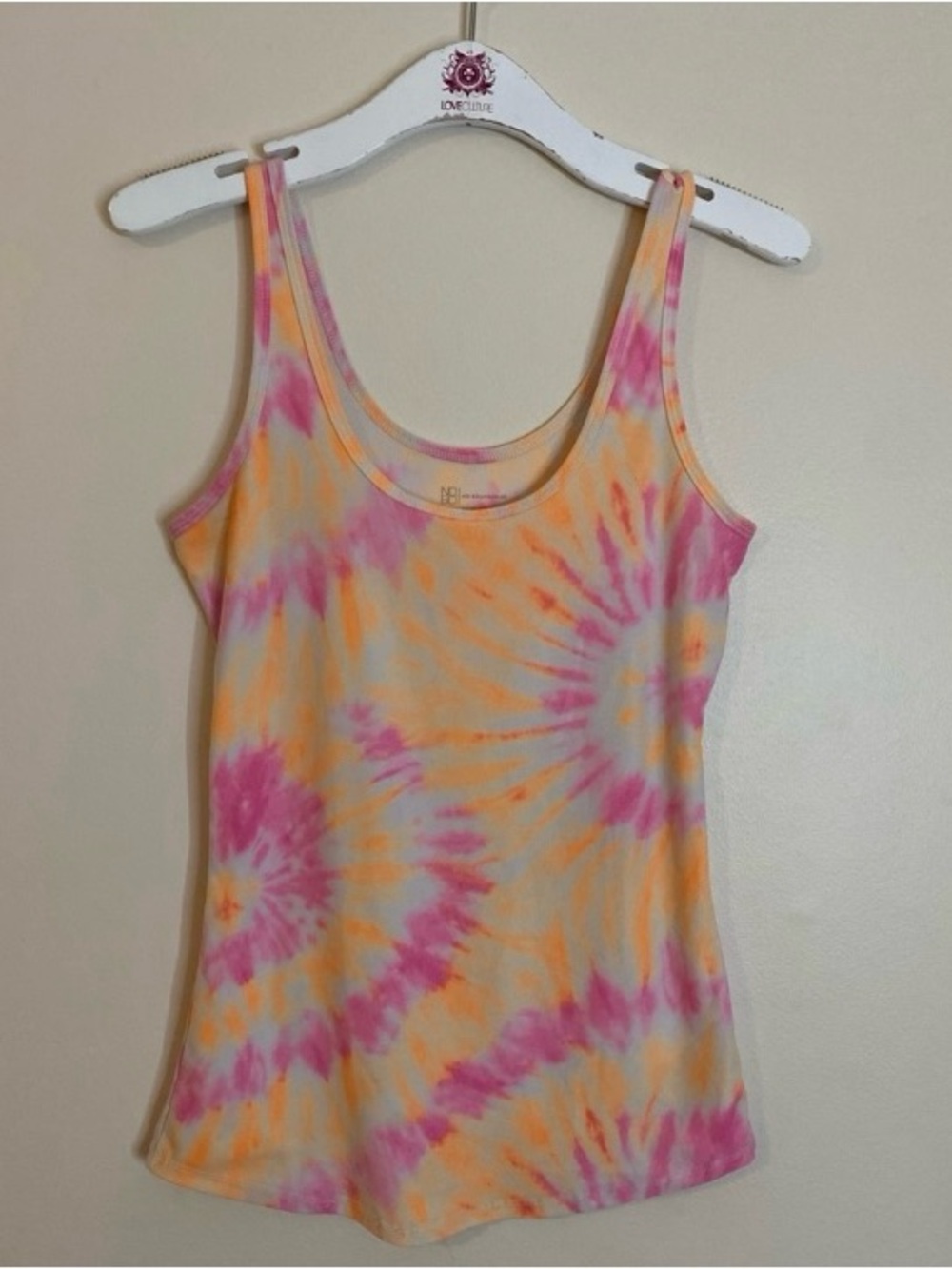 No Boundaries Pink & Orange Tie-Dye Scoop Tank